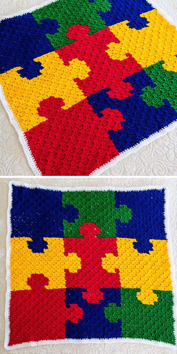 A multicolored crochet shell shawl.