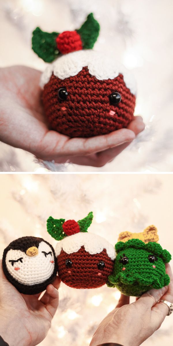 crochet ornament in puding design