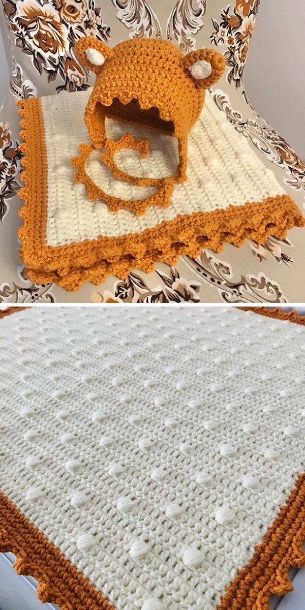 A close up of a bobble blanket.