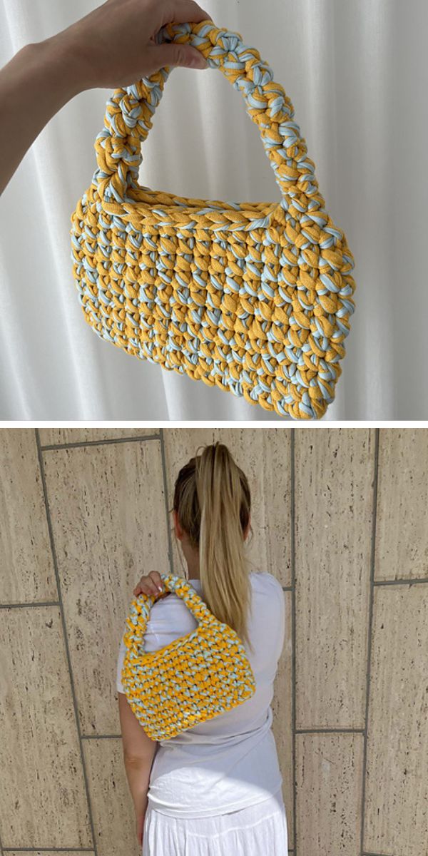a chunky crochet bag