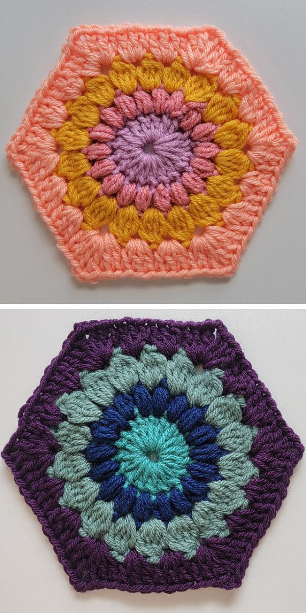 30 Gorgeous Crochet Hexagons Free Patterns and Project Ideas - Pattern ...