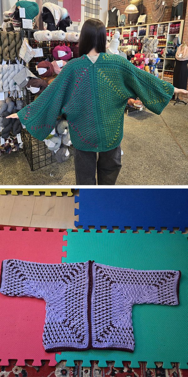 a simple crochet hexagon cardigan