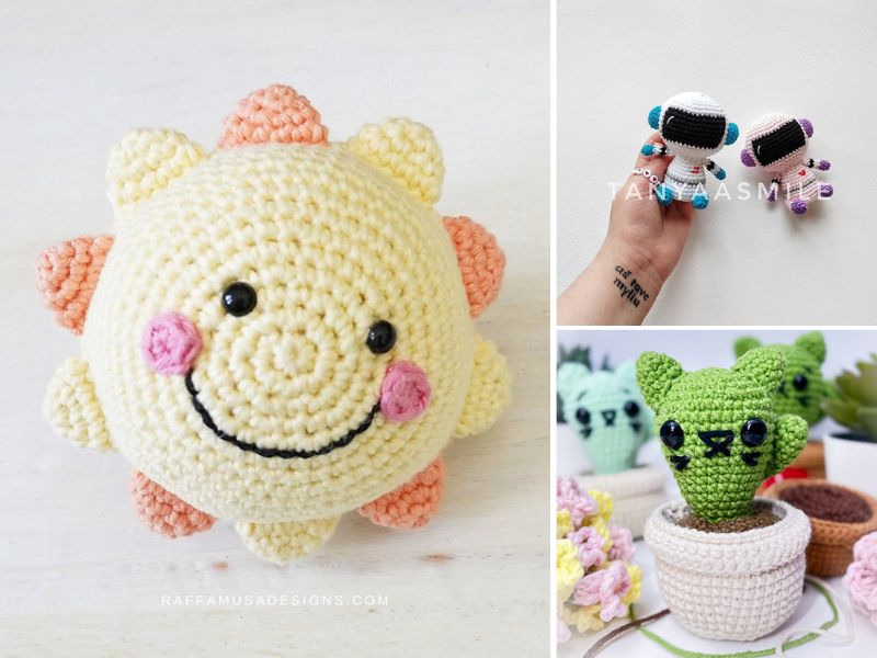 24 Fun Pocket Amigurumi Free Patterns for Keychains and Decor