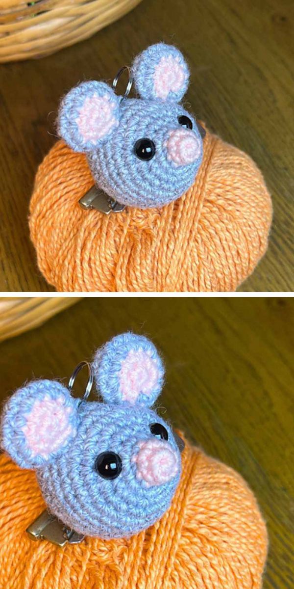 a small crochet mouse amigurumi