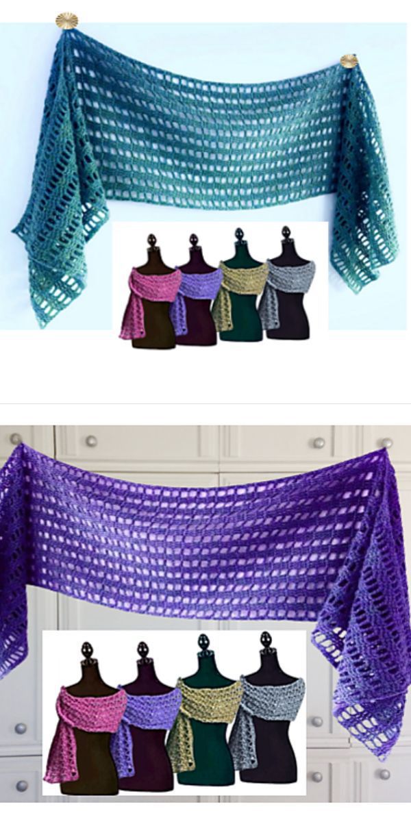 a rectangle crochet shawl with a mesh fabric