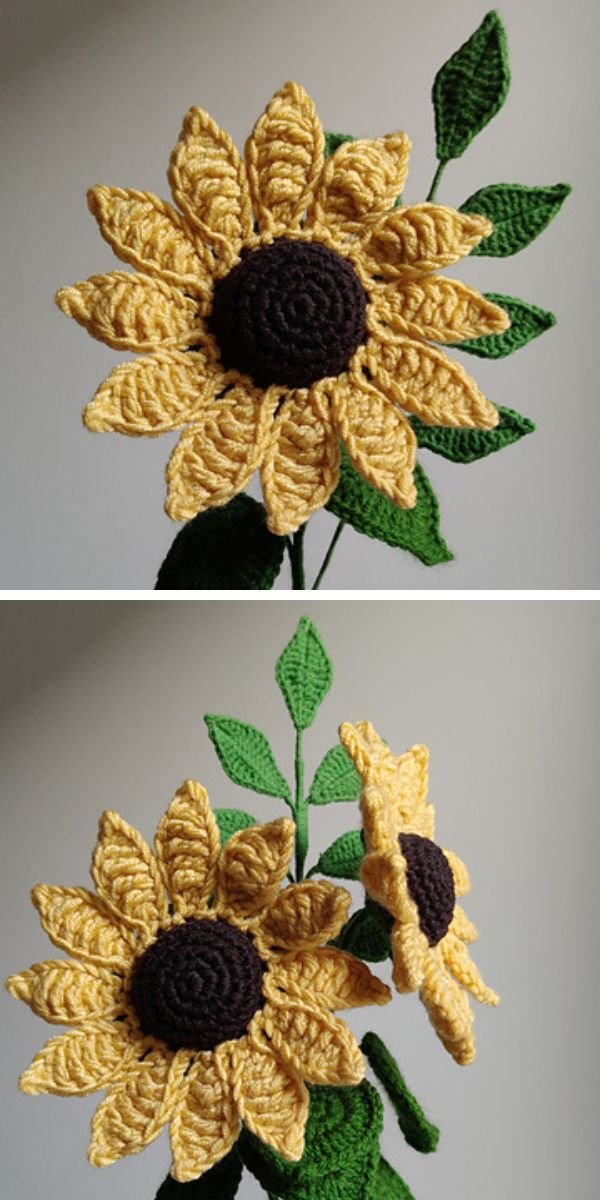 a big crochet sunflower