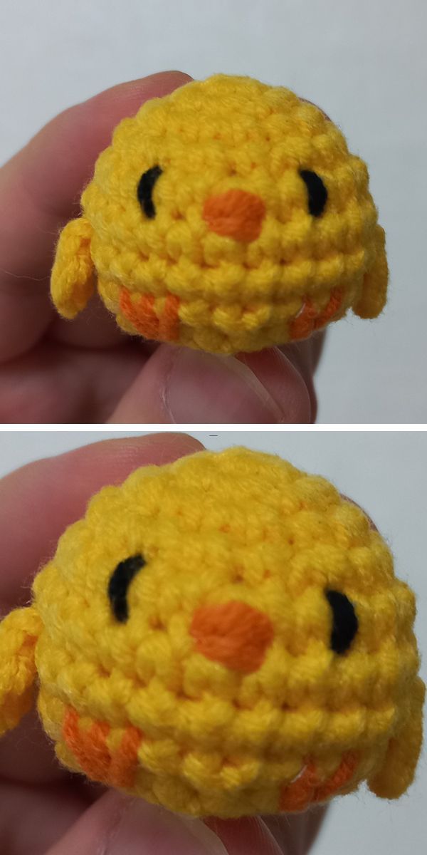 a  small crochet baby bird amigurumi
