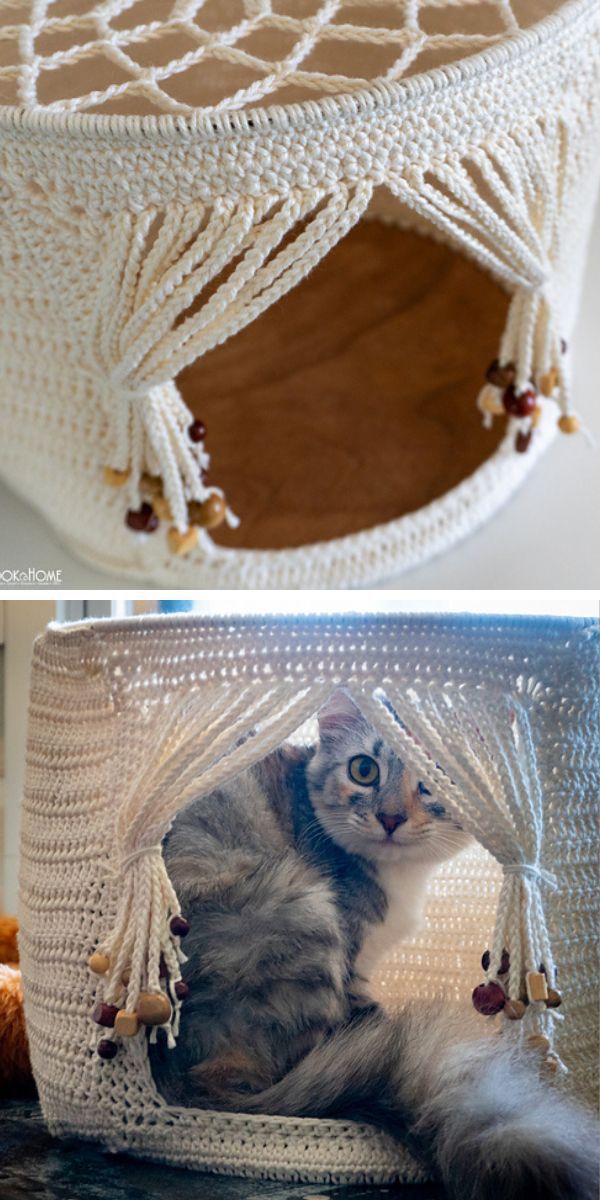25 Sweet Crochet Cat Toy Patterns and Crochet Cat Bed Ideas
