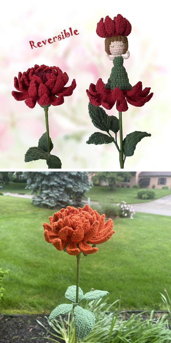 a crocheted dahlia flower