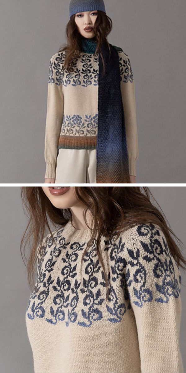 a knitted sweater with an intricate pattern