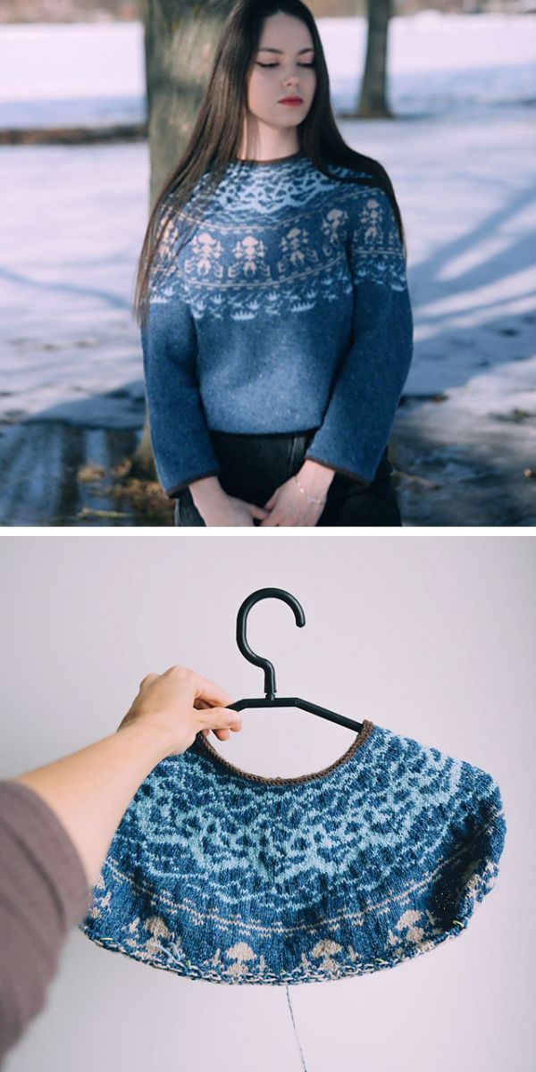 a knit sweater with a nordic pattern