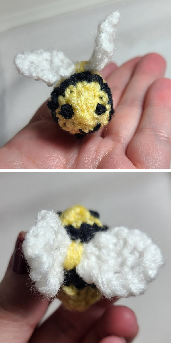 a small knitted bee