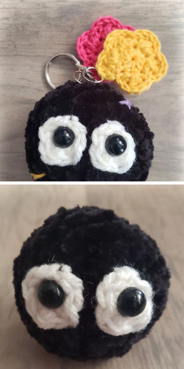 a fun crochet keychain