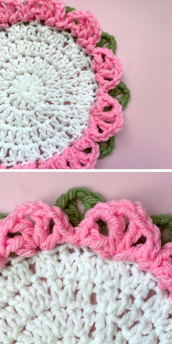 a crocheted flower doily