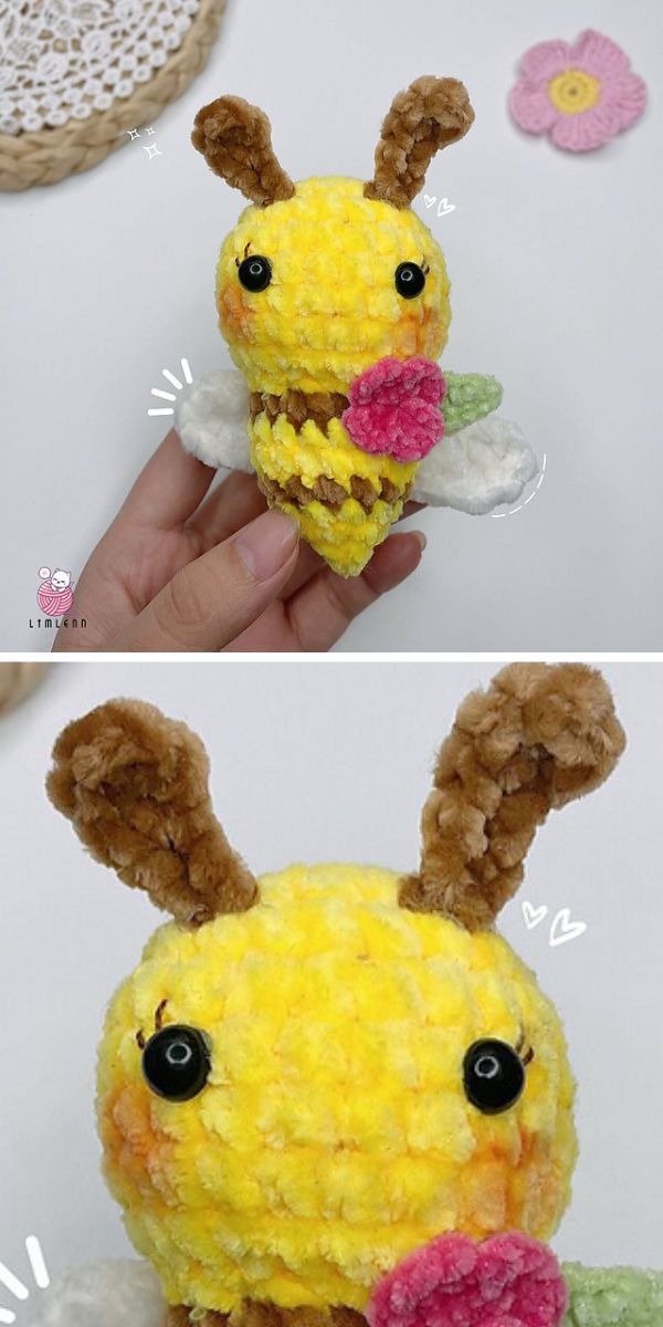 a cute crochet bee amigurumi