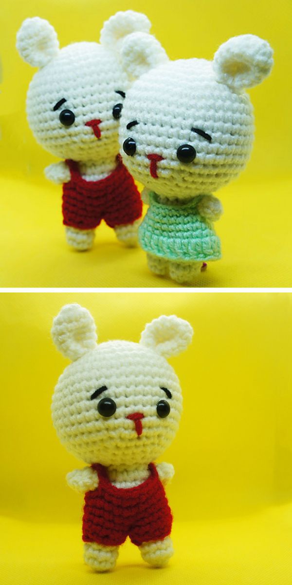 two crochet bunny amigurumi