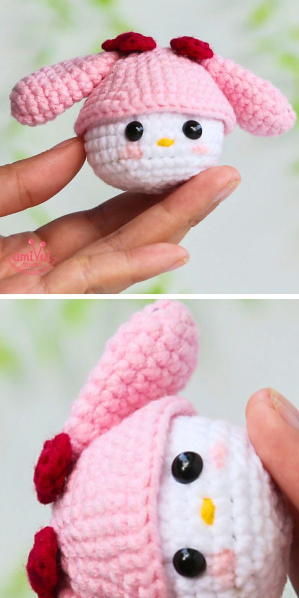 a crochet bunny head 