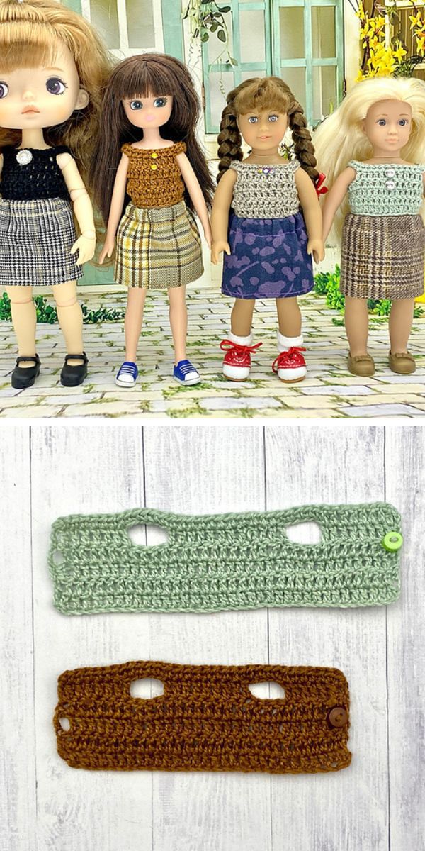 a crochet doll top