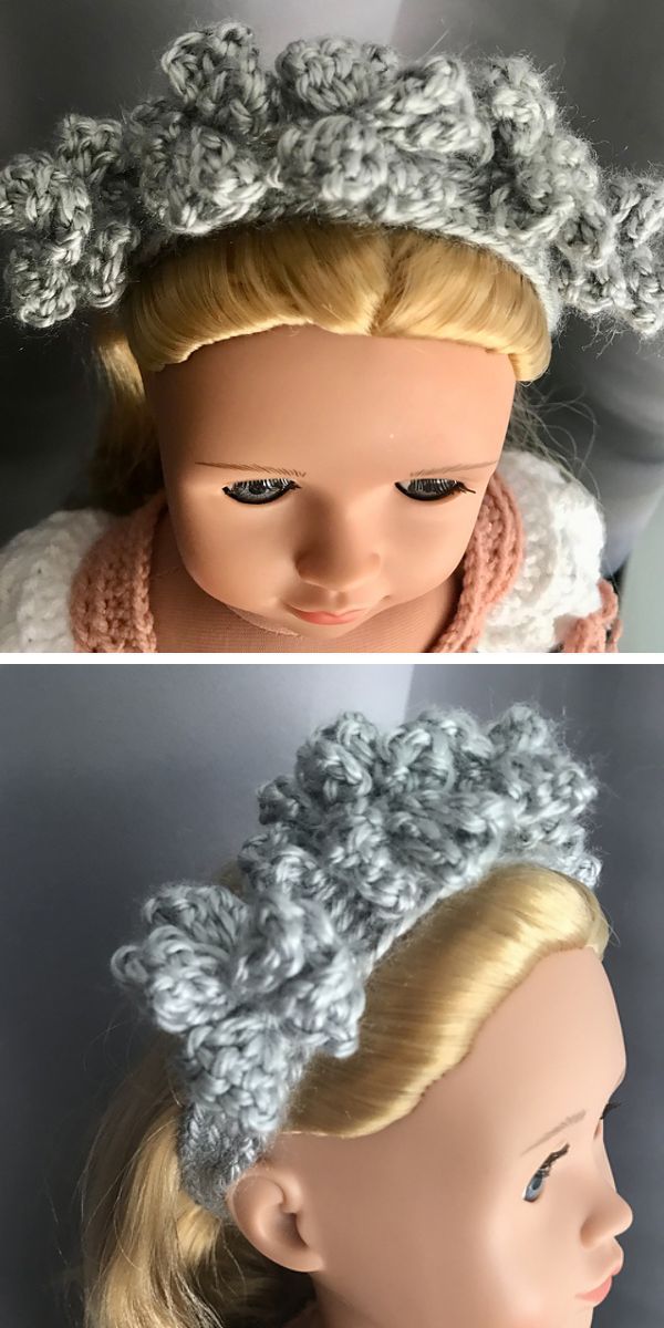 crochet doll flower headband