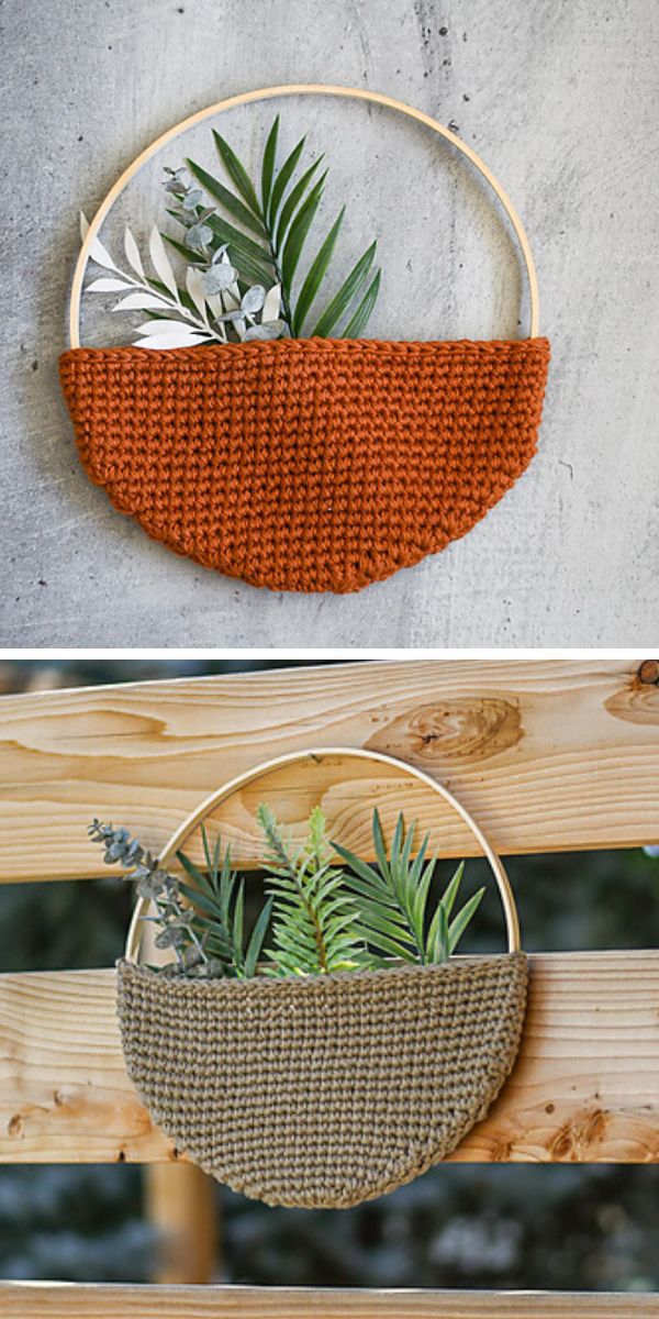 a crochet wall hanging for plants