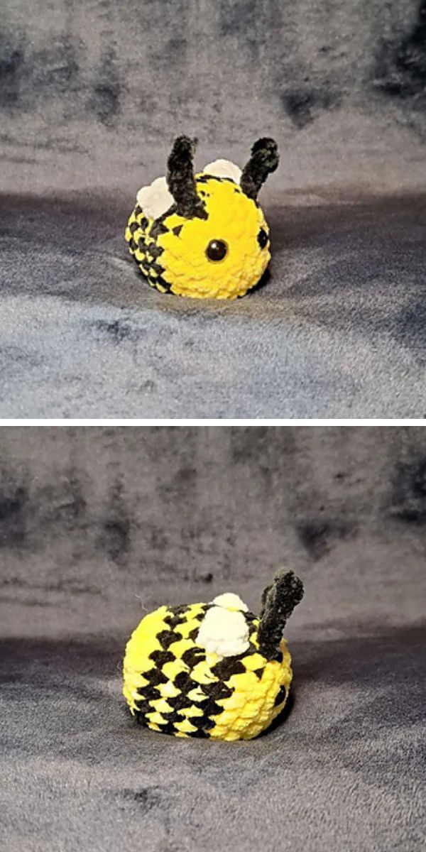 a tiny crocheted bee