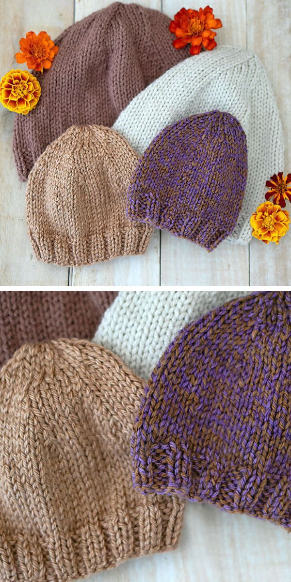 simple knitted beanies