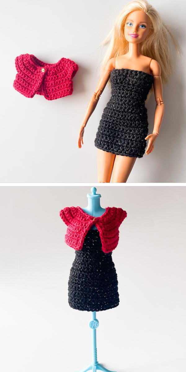 a strapless crochet dress for dolls