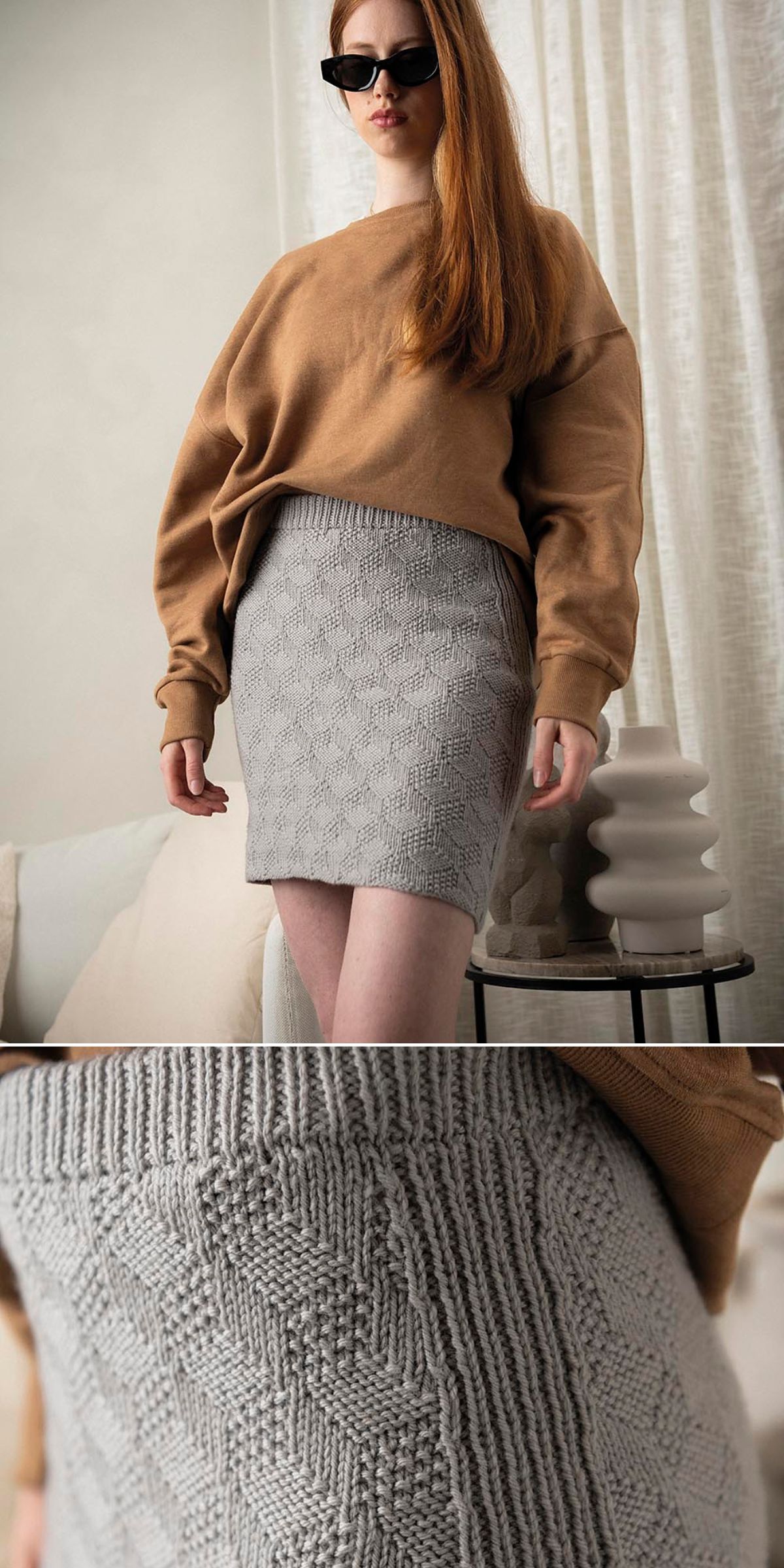 【THE MOZZ】Stan Warmer Knit Setup Skirt Stargayzing Midi Skirt – Maya Kern UK