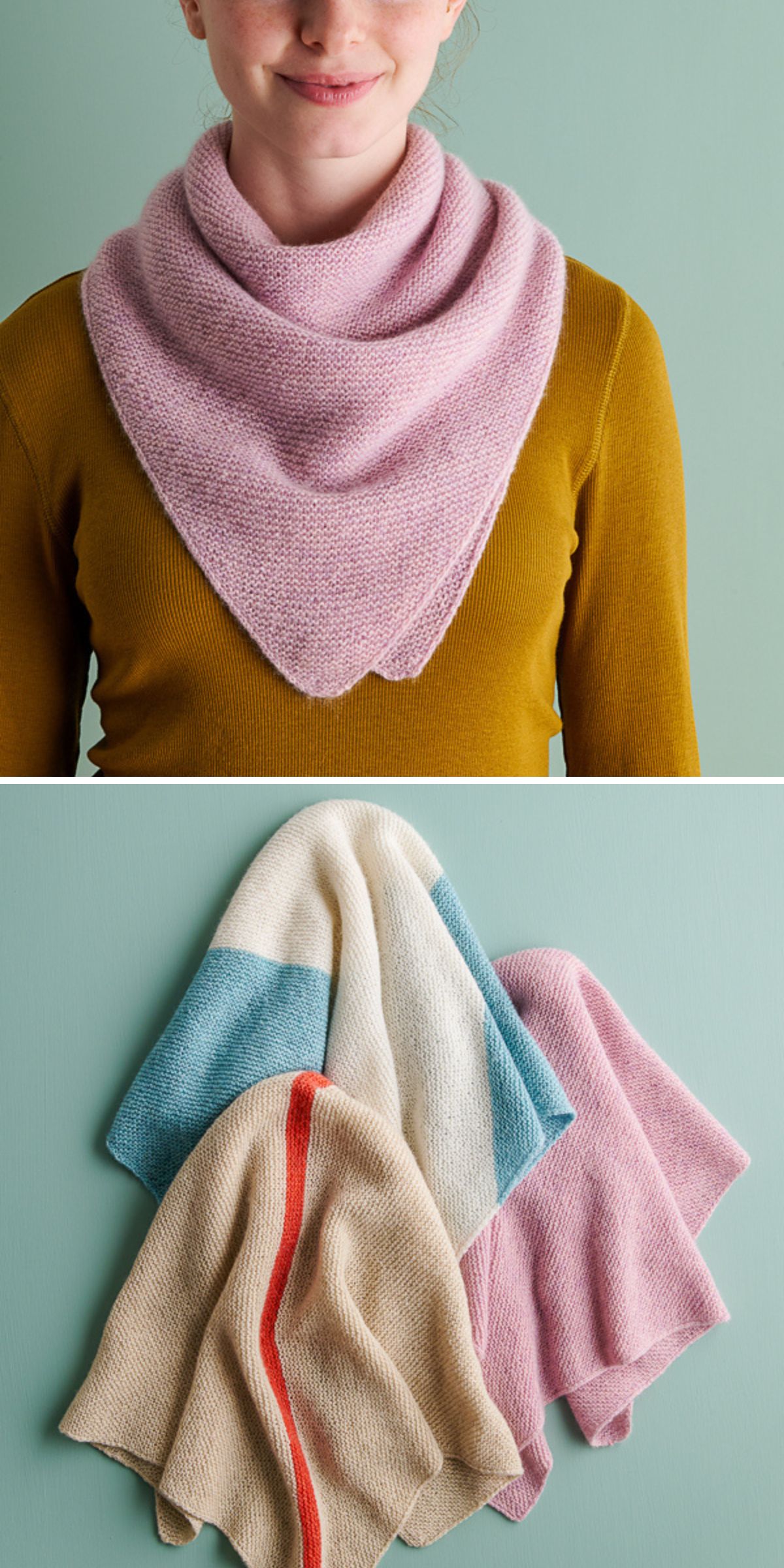 a simple knitted bandana