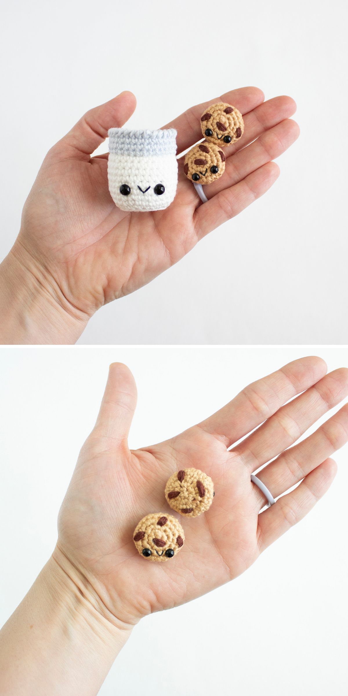 crochet mini milk and cookies