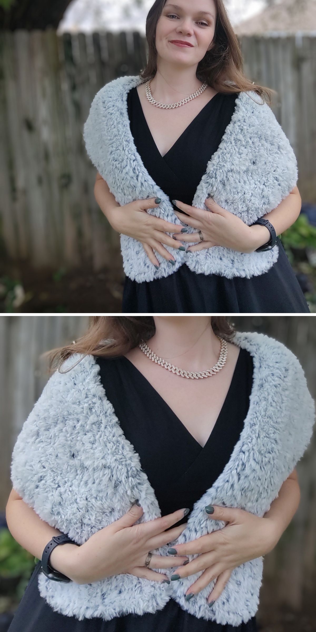 a soft crochet wrap made of fluffy yarn
