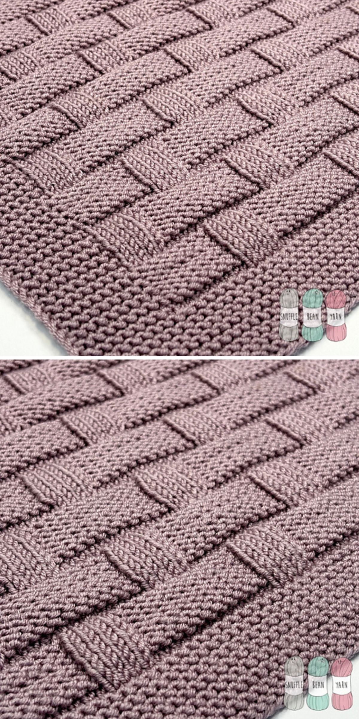 a textured knitted blanket in violet
