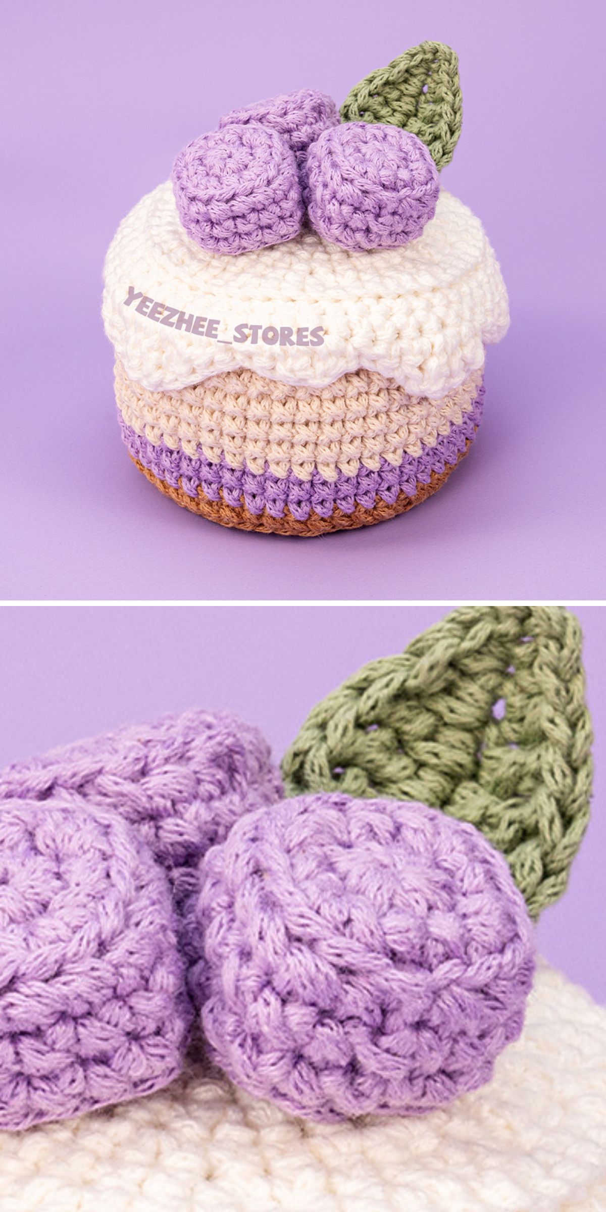 a crocheted taro cake
