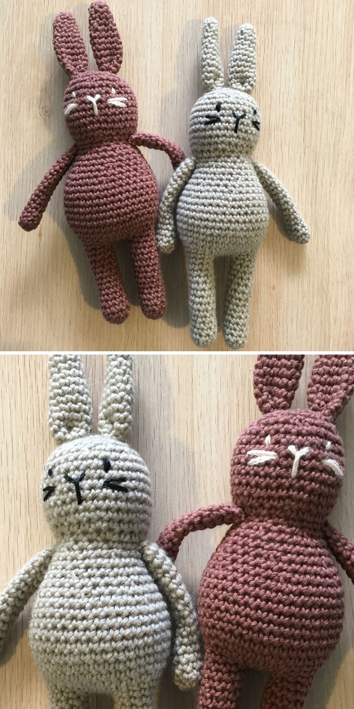 two bunny amigurumi