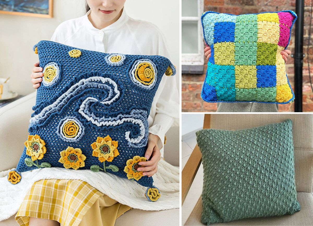 25 Free Crochet Pillow Patterns to Brighten Up Your Home Décor -, image size:1200x864