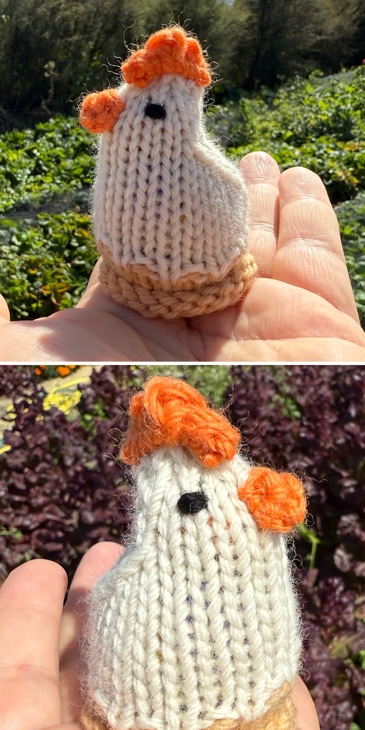a small knit chick amigurumi