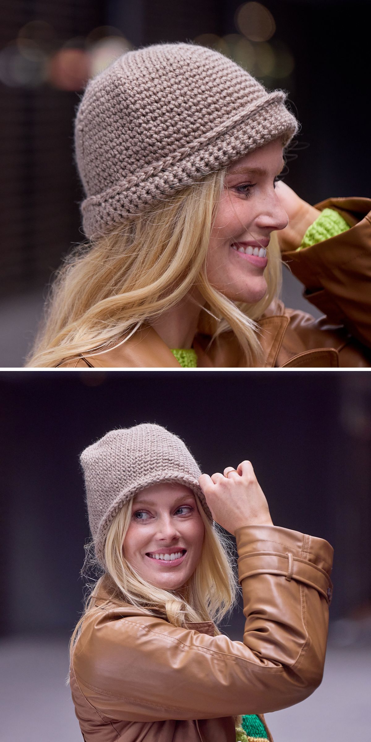 a simple crochet beanie with a folded brim