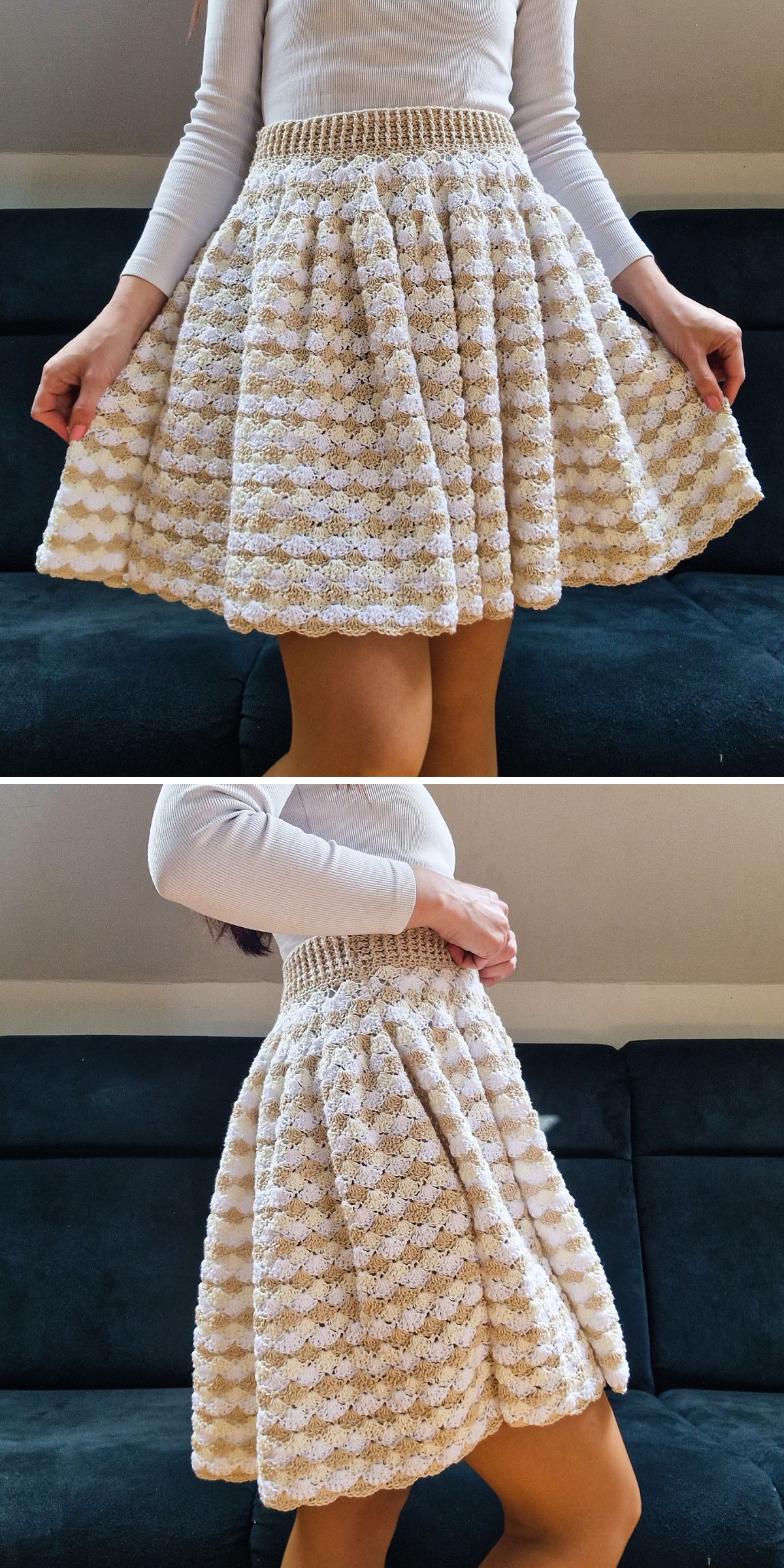 Checquered Shell 25 Free Crochet Skirt Patterns for Trendy DIY Outfits in 2026