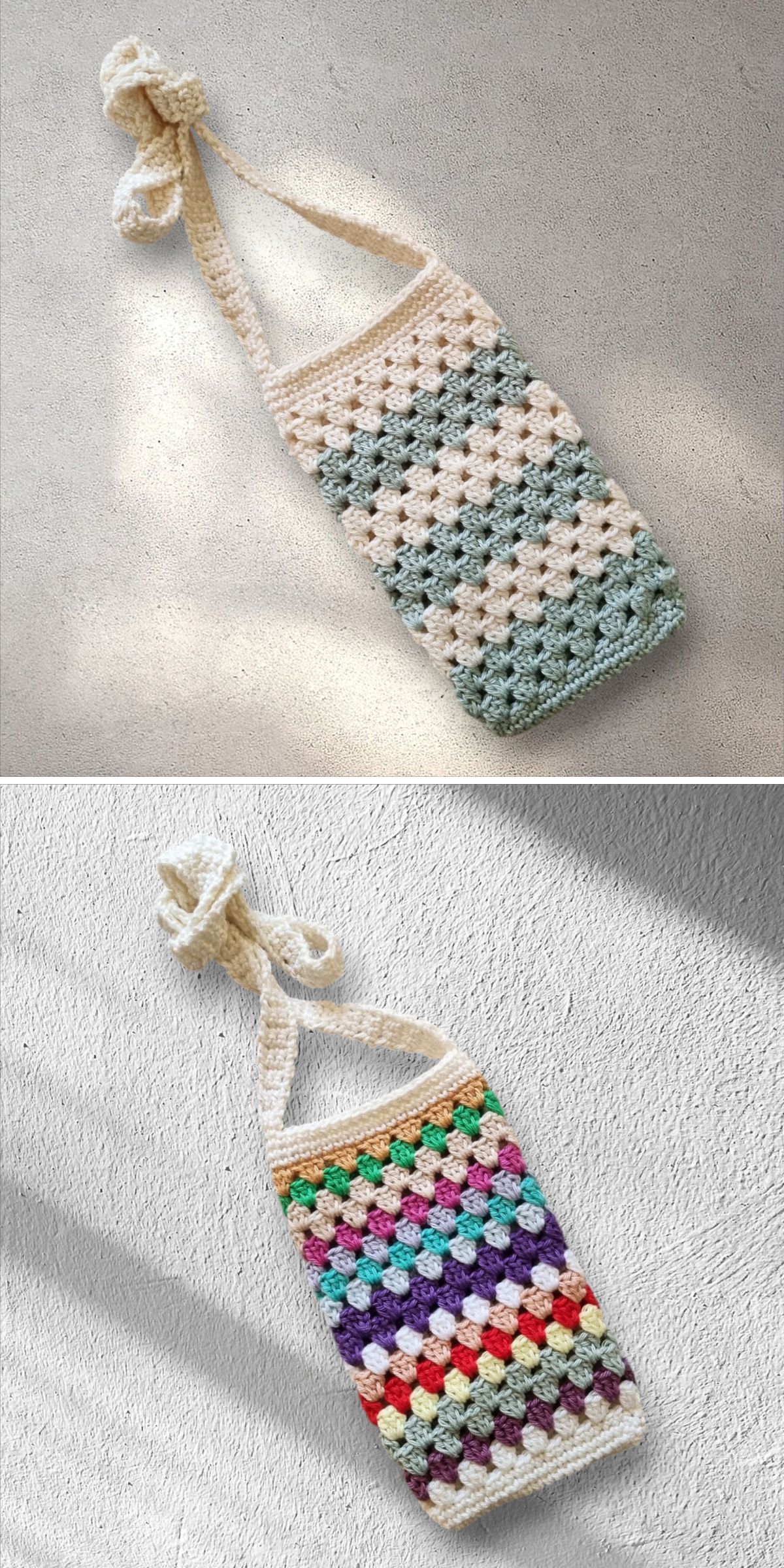 a granny stitch phone bag