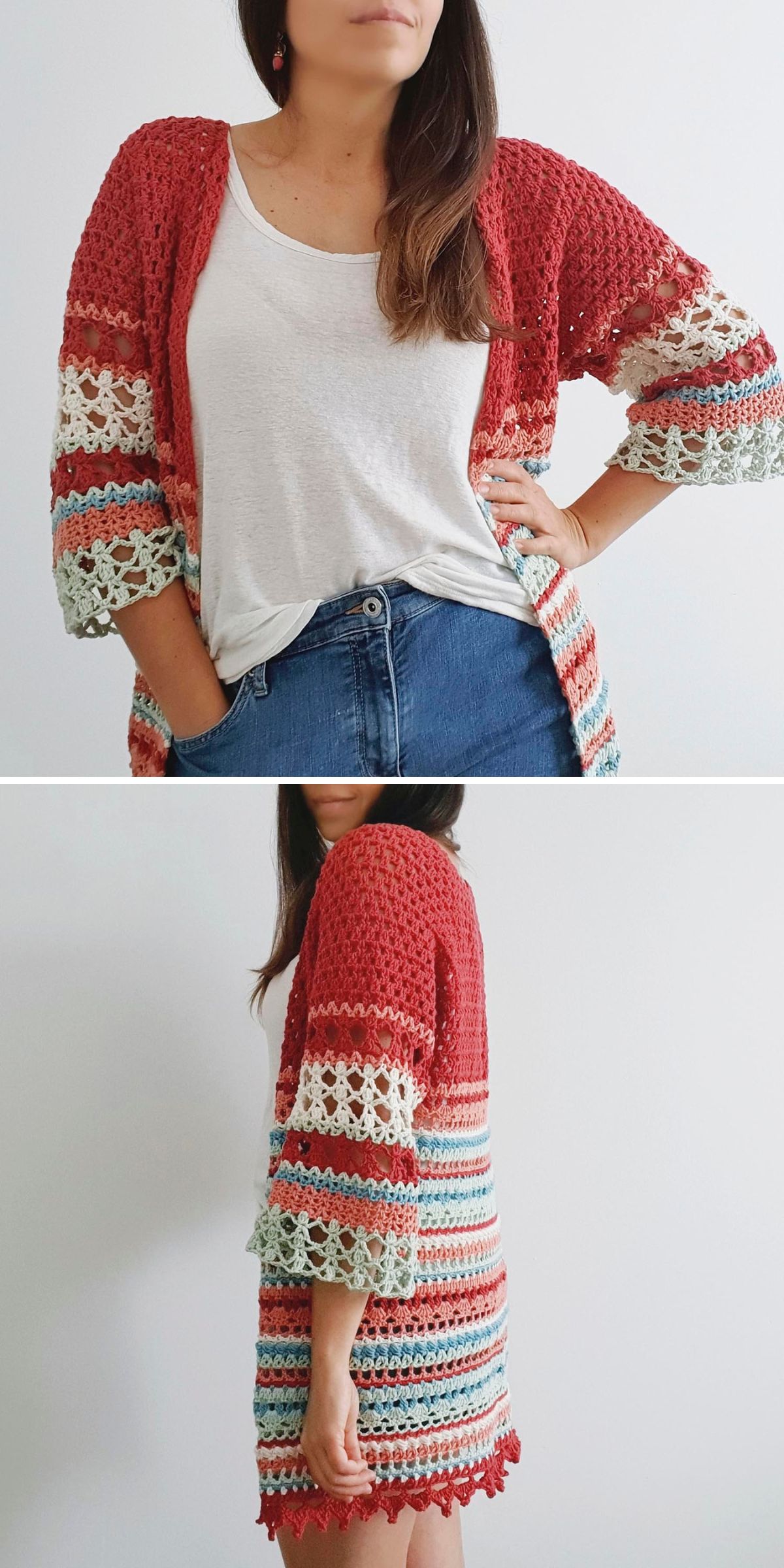 a lightweight crochet cardigan