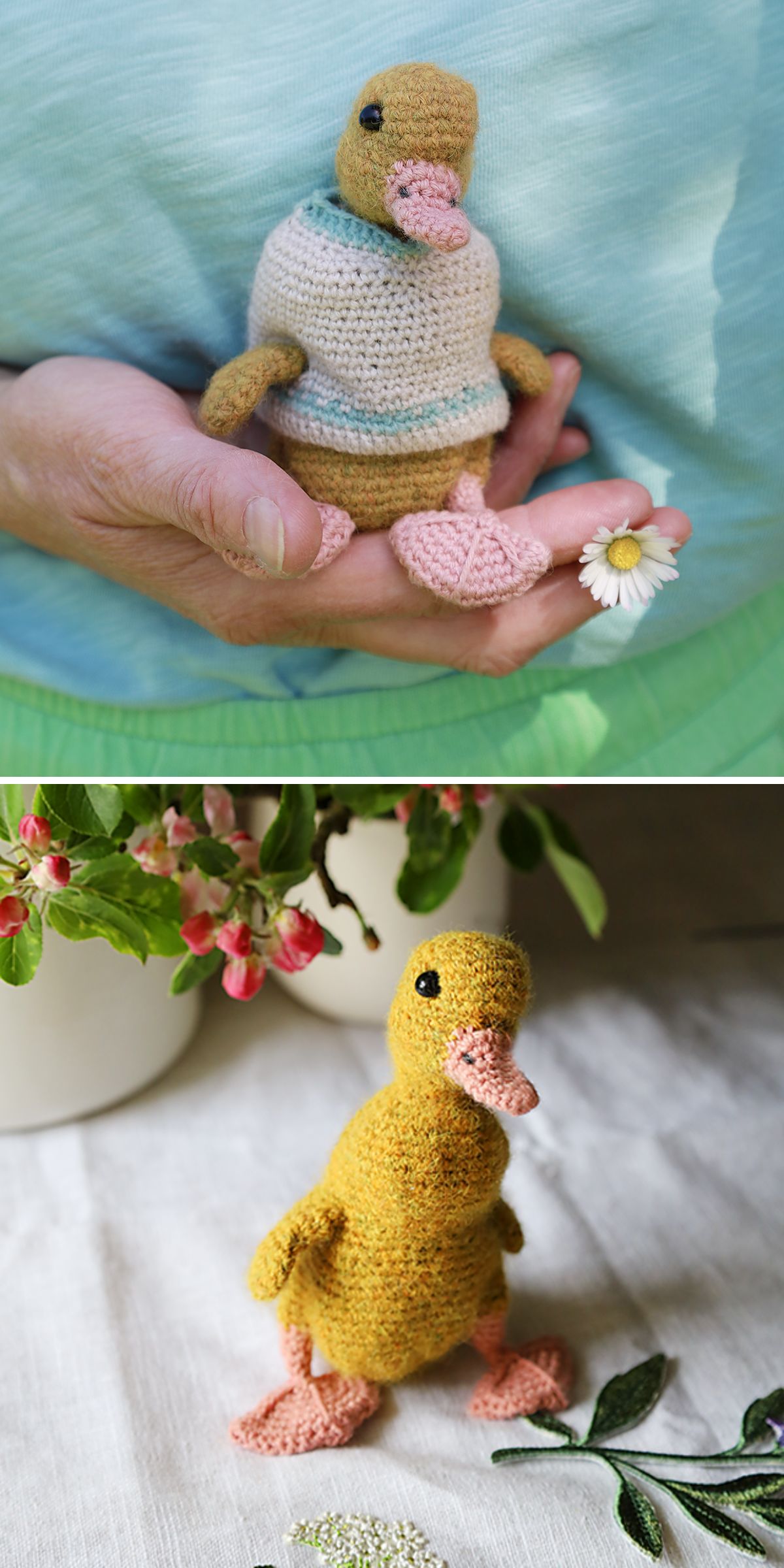 a cute crocheted duckling