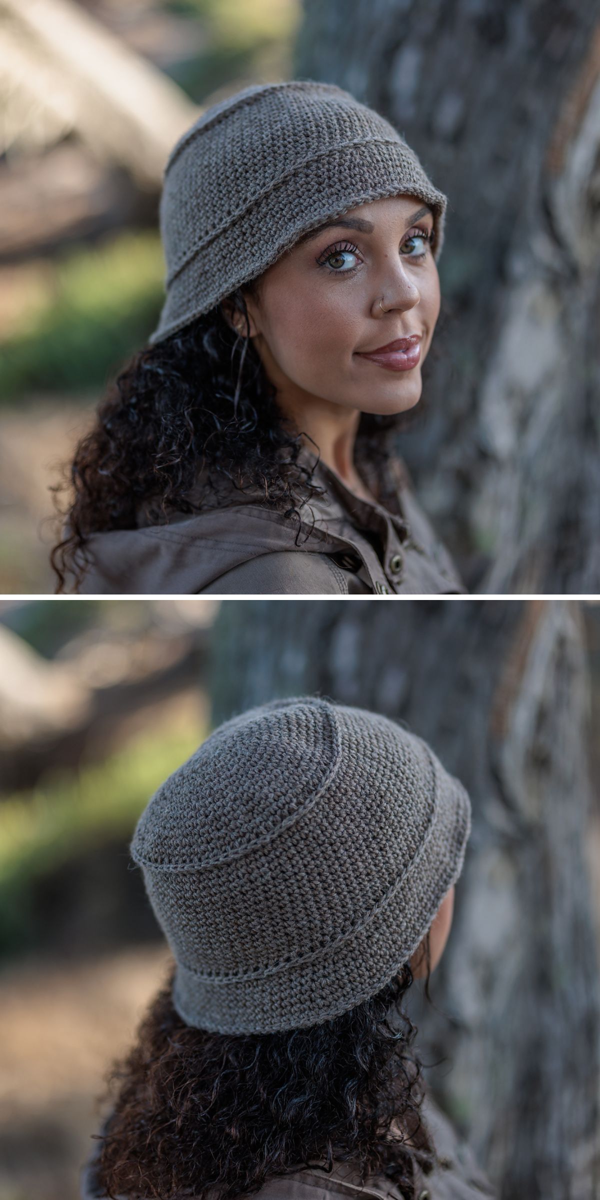 a stylish crocheted hat with subtle textural details