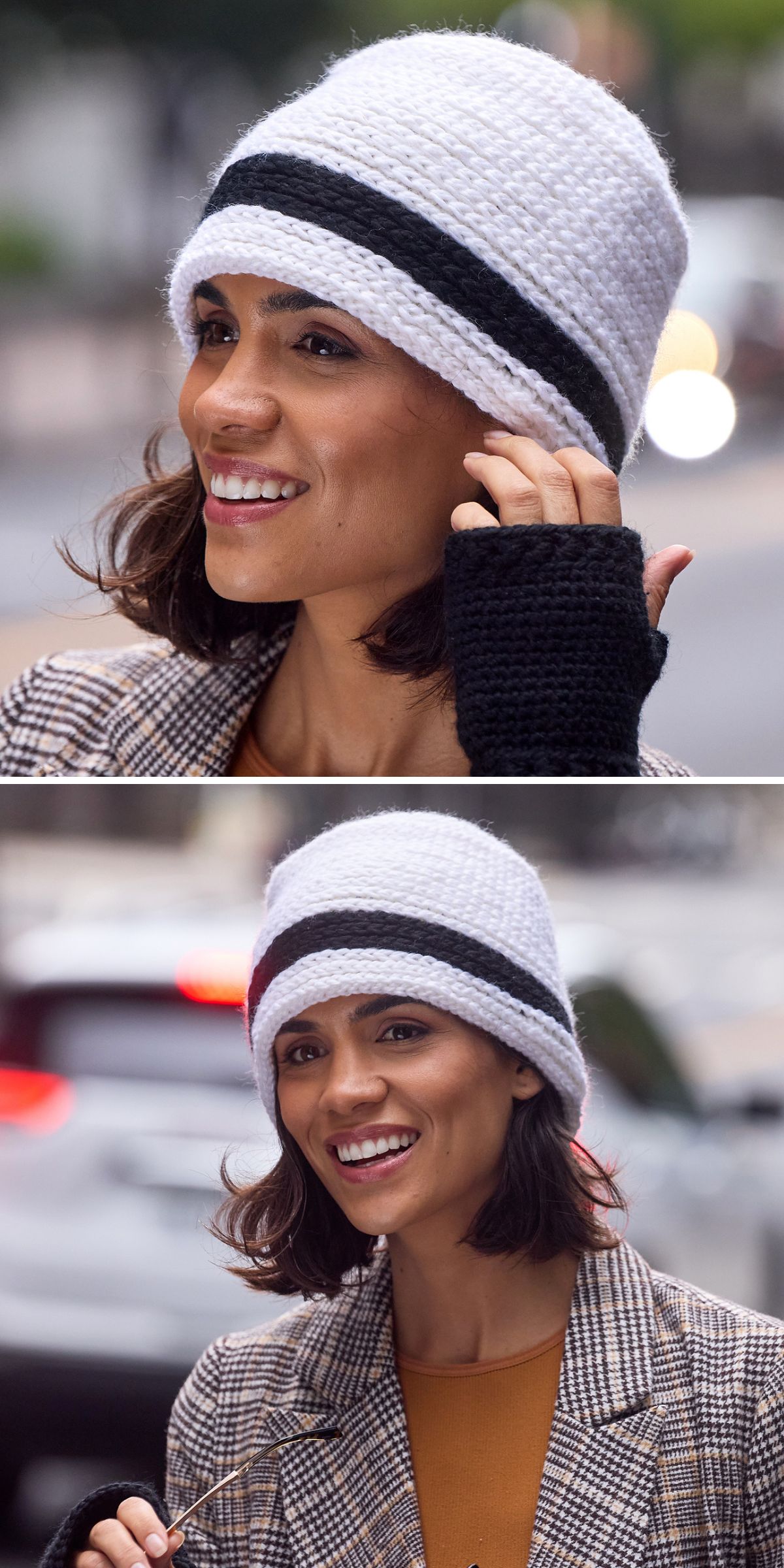 an elegant crochet beanie