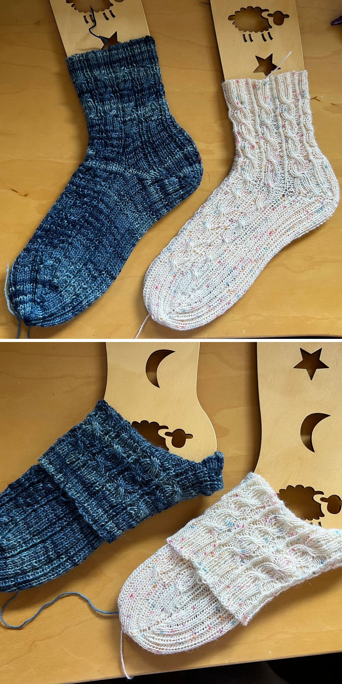knit socks with elegant cabled details