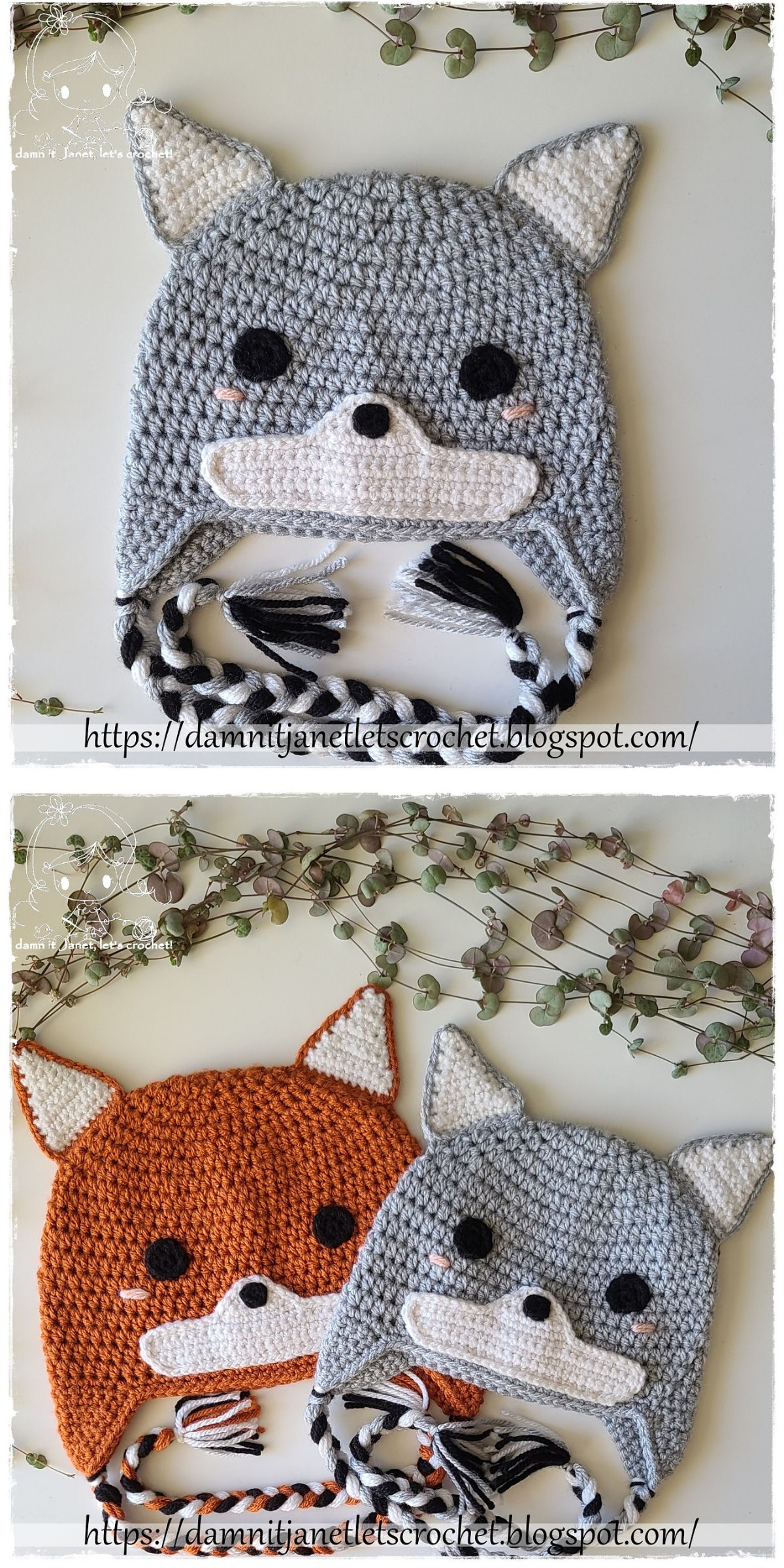 A crochet baby hat with adorable fox ears.