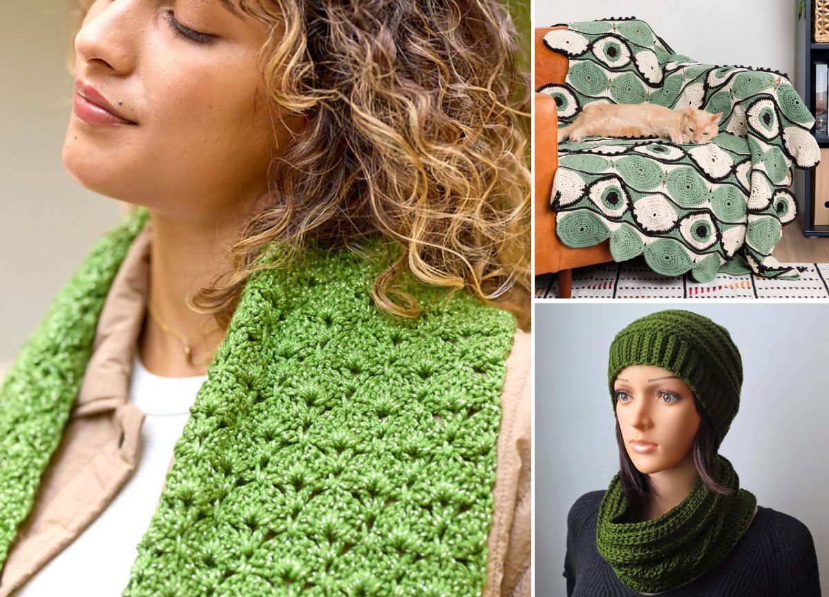 21 Free Crochet Patterns in Green for Home and Wearables