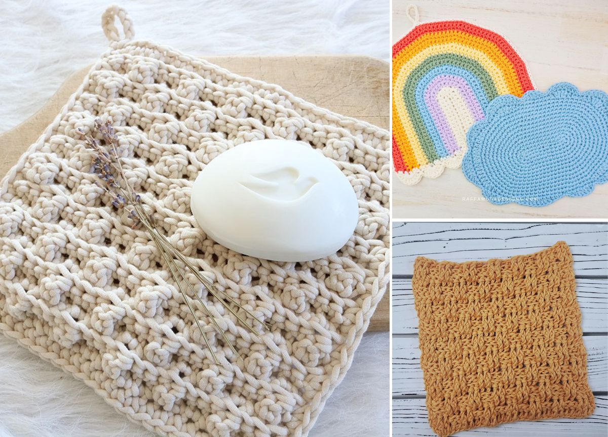 26 Free Crochet Washcloth Patterns for Kitchen and Bath