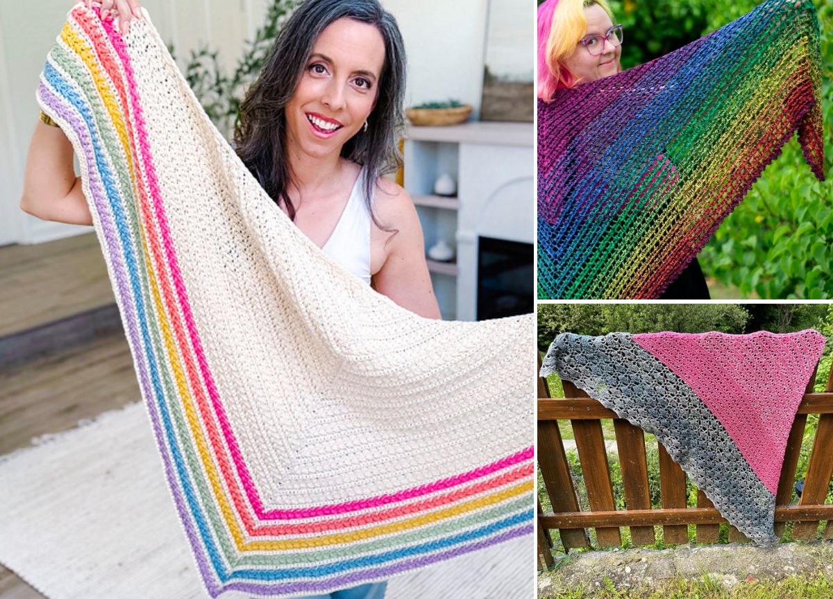 20 Free Crochet Shawl Patterns with Elegant Triangle Designs